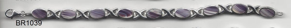 BR1039 X Oval 7.25 Inches Wampum Sterling Silver Bracelet