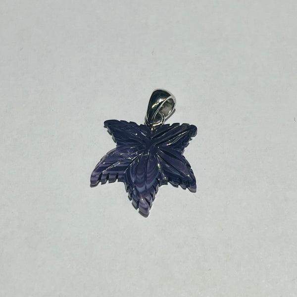P3368 Starfish Wampum Natural Sterling Silver Wampum Pendant