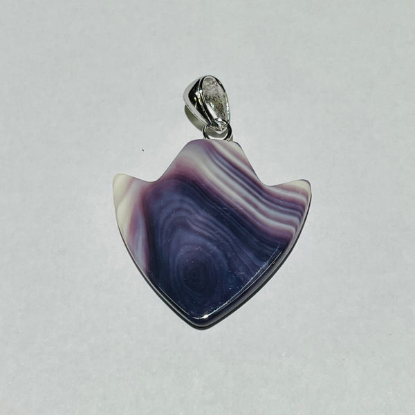 P3320 Arrowhead Wide Wampum Natural Sterling Silver Pendant