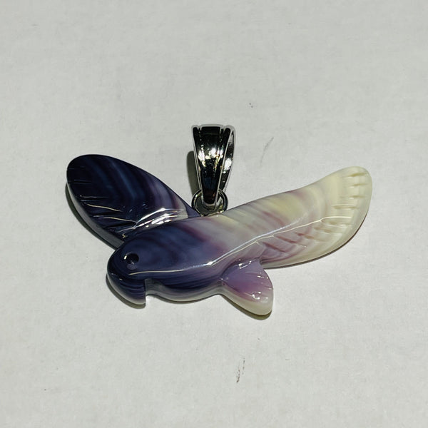 P3337 Seagull Wampum Natural Sterling Silver Pendant