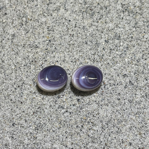 E3122 6mm Ball Stud Wampum Natural Earrings Sterling Silver