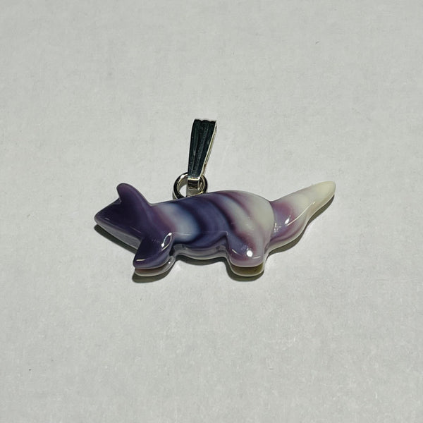 P3349 Fox Wampum Natural Sterling Silver Pendant