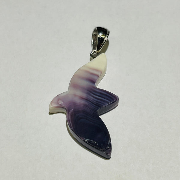 P3317 Seagull Wampum Natural Sterling Silver Pendant