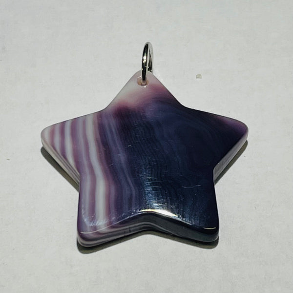 P3357 Star Wampum Natural Sterling Silver Pendant