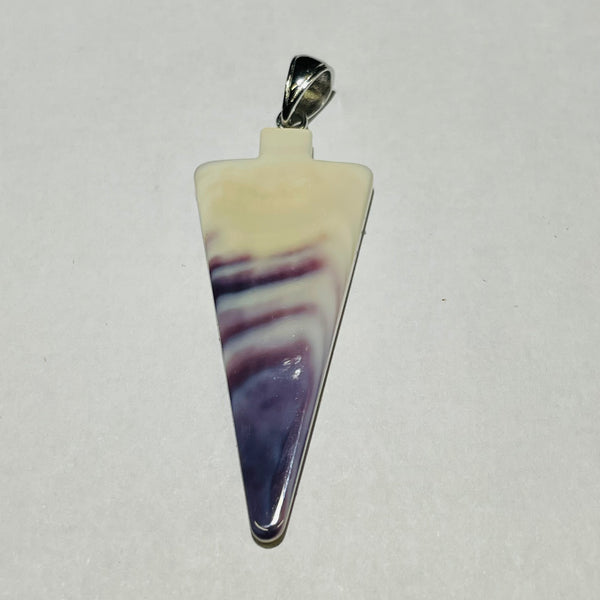 P3333 Natural Sterling Silver Wampum Arrowhead Pendant