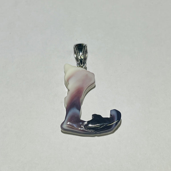 P3372 Cape Cod Wampum Natural Sterling Silver Pendant