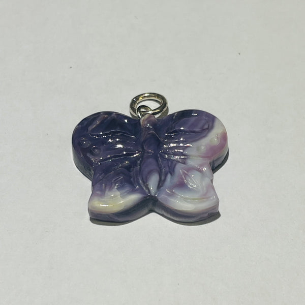 P3364 Butterfly Wampum Natural Sterling Silver Pendant