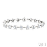 0.50 Ctw Bezel Station Diamond Bracelet in 14K White Gold