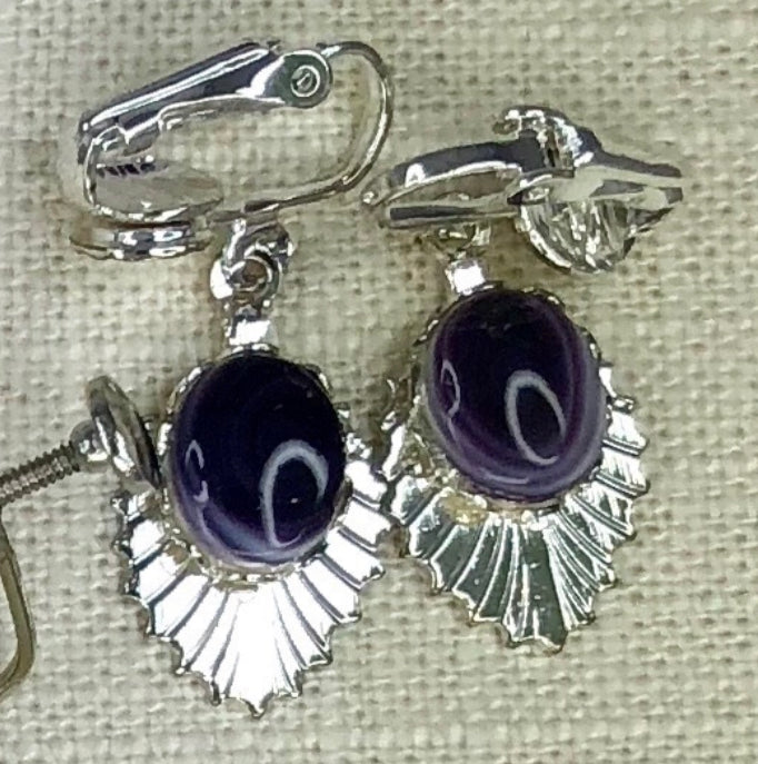 E315 clip Wampum Costume Earrings