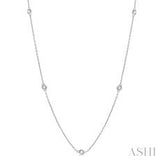0.25 Ctw Station Diamond Necklace in 18K White Gold