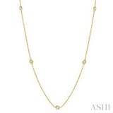 0.25 Ctw Station Diamond Necklace in 18K Yellow Gold
