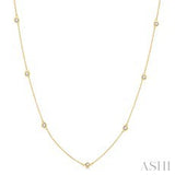 0.33 Ctw Station Diamond Necklace in 18K Yellow Gold