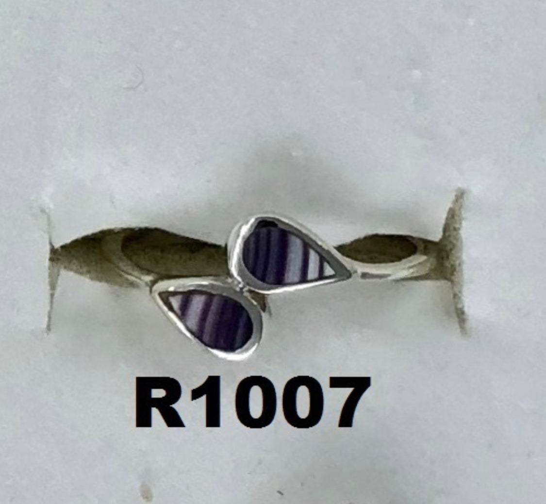 R1007 Sterling Silver Wampum Ring