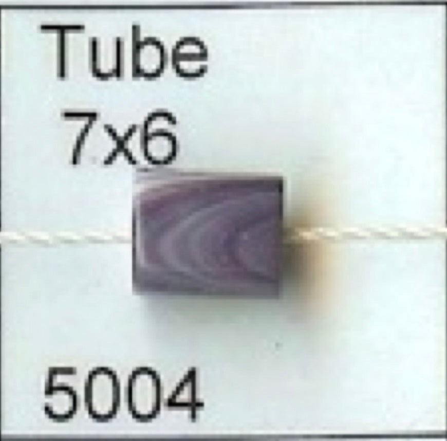 5004 7x6mm purple tube wampum