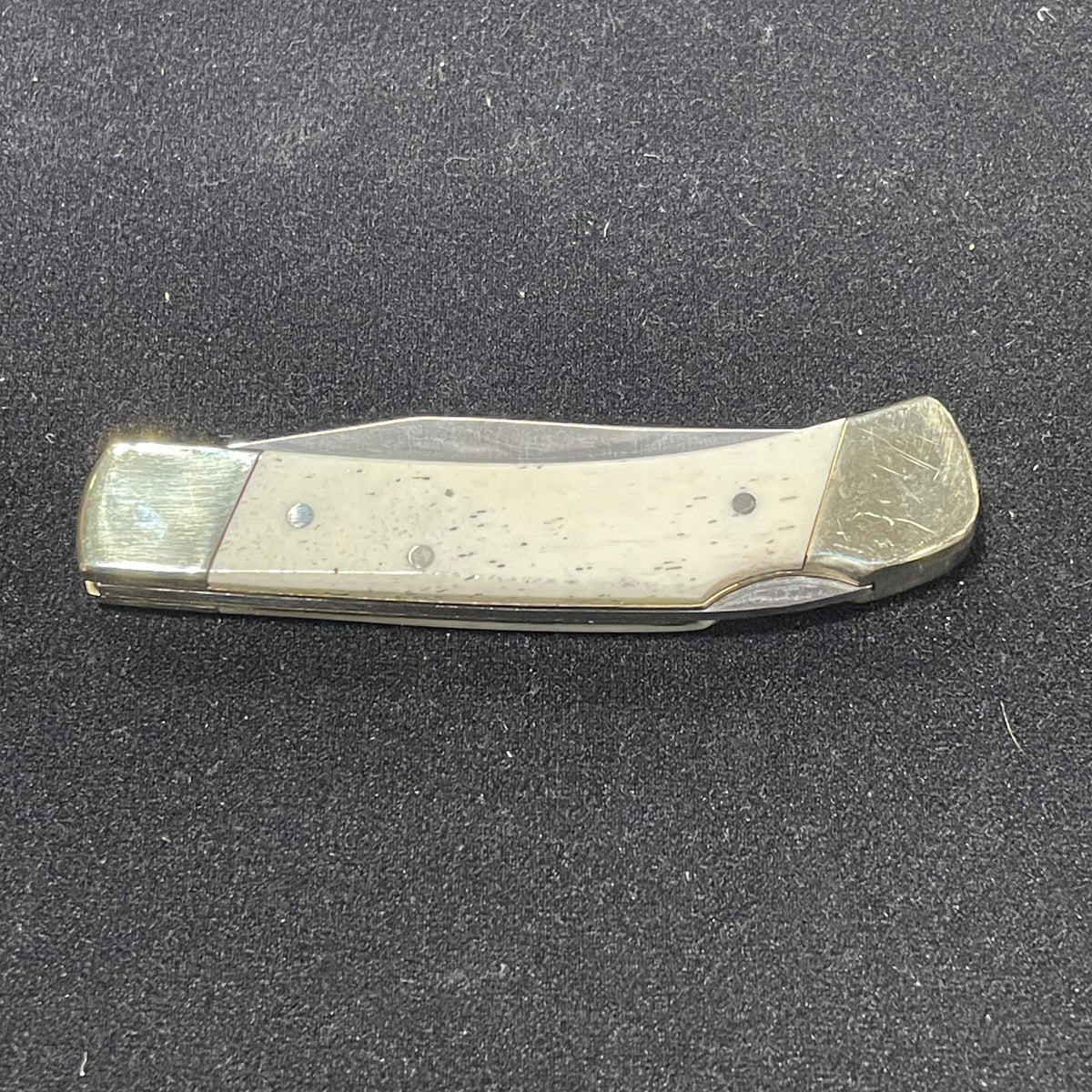 LB5 Ship Hand Etched Large Pocket Knife Scrimshaw Collection on Bovine Bone | F&F Inc.