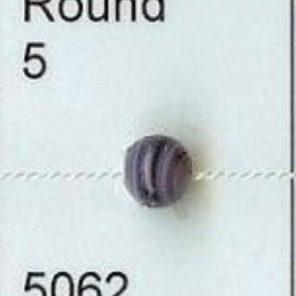 5062 Round 5mm purple wampum