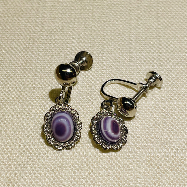 E157 clip Wampum Costume Earrings
