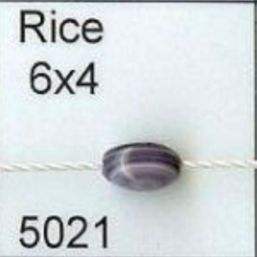 5021 rice 6x4mm purple wampum
