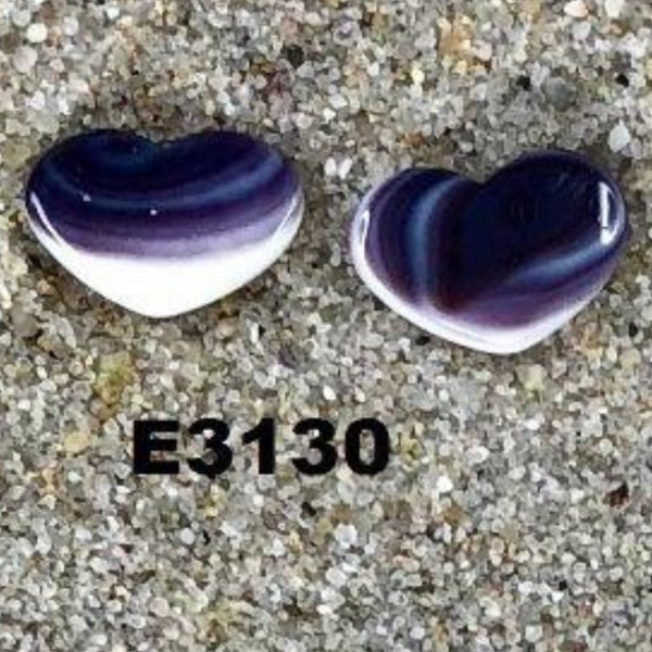 E3130 Heart Medium Studs Wampum Natural Earrings Sterling Silver