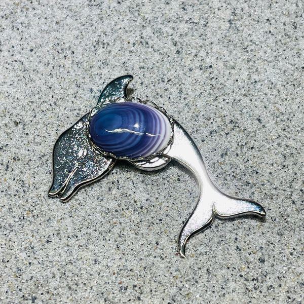 B10 Dolphin Brooch/Pin Wampum Costume