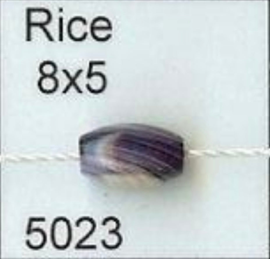 5023 rice 8x5mm purple wampum