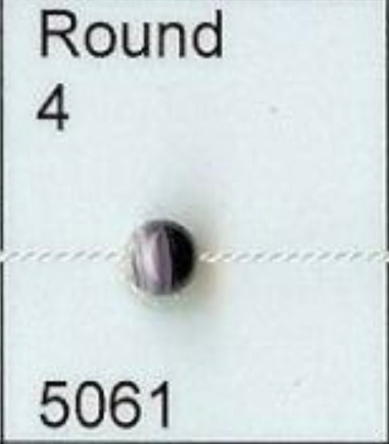 5061 Round 4mm purple wampum