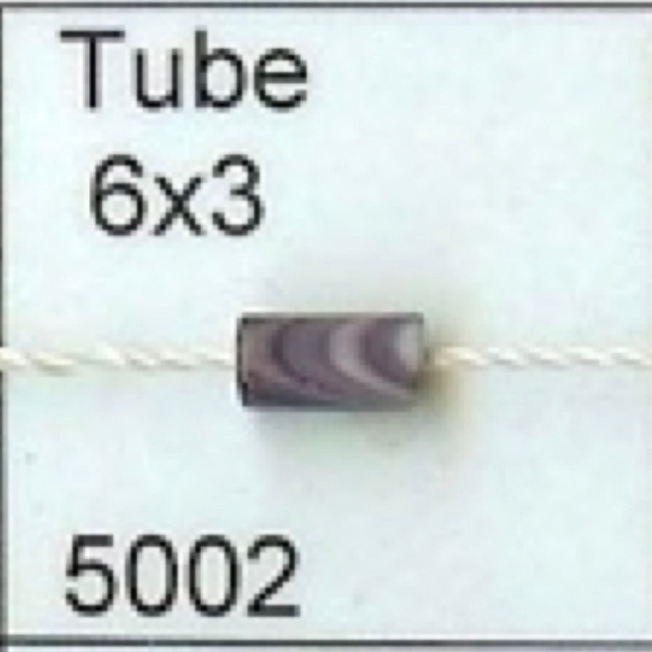 5002 6x3mm purple tube wampum
