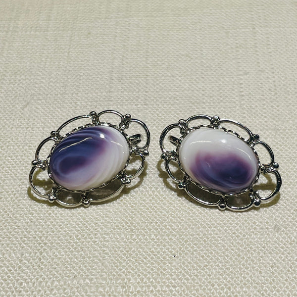 E100 Clip Wampum Costume Earrings