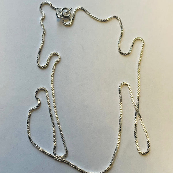 Sterling silver box chain 16-24”