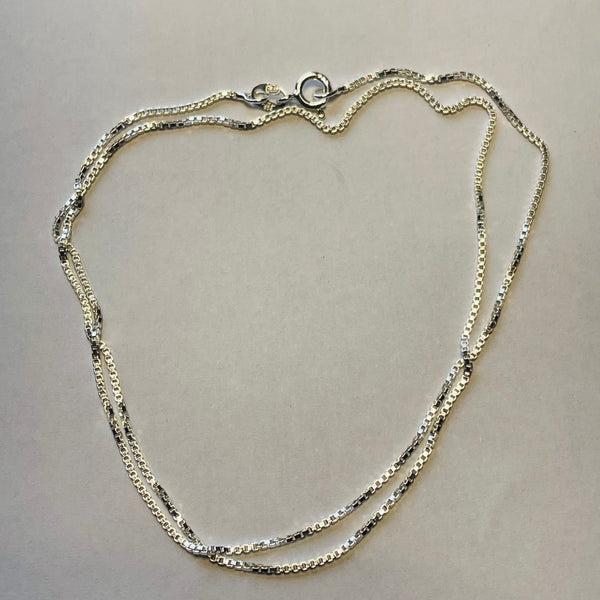 Sterling silver box chain 16-24”