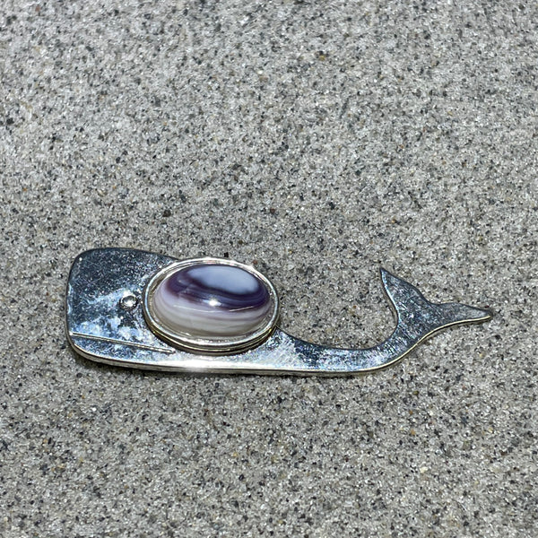 B13 Whale Brooch/Pin Wampum Costume