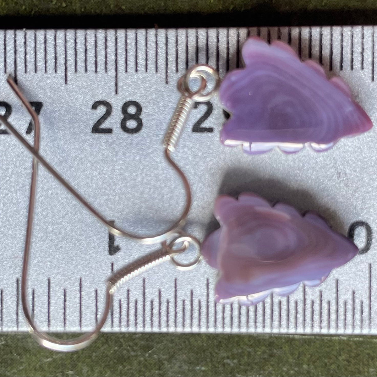 E3102 Arrowhead Wampum Natural Earrings Sterling Silver