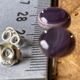 E3124 Round Small Stud Wampum Natural Earrings Sterling Silver