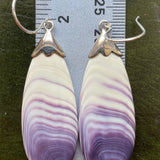 E3100 Teardrop Wampum Natural Earrings Sterling Silver
