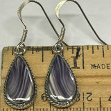 E1202 Teardrop Bead Wampum Sterling Silver Earrings