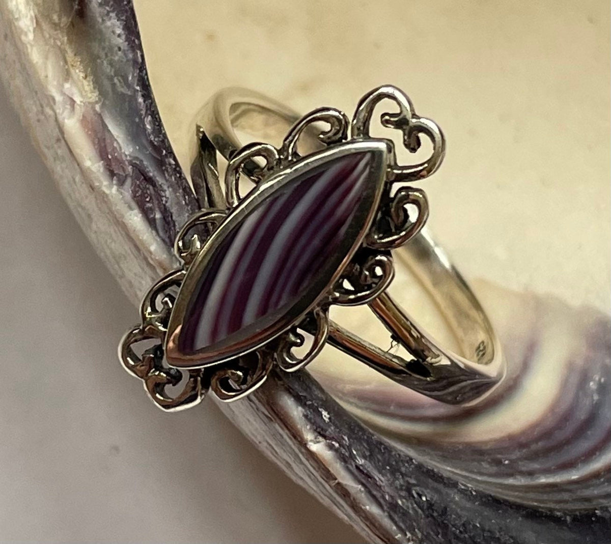 R1000 Sterling Silver Wampum Ring
