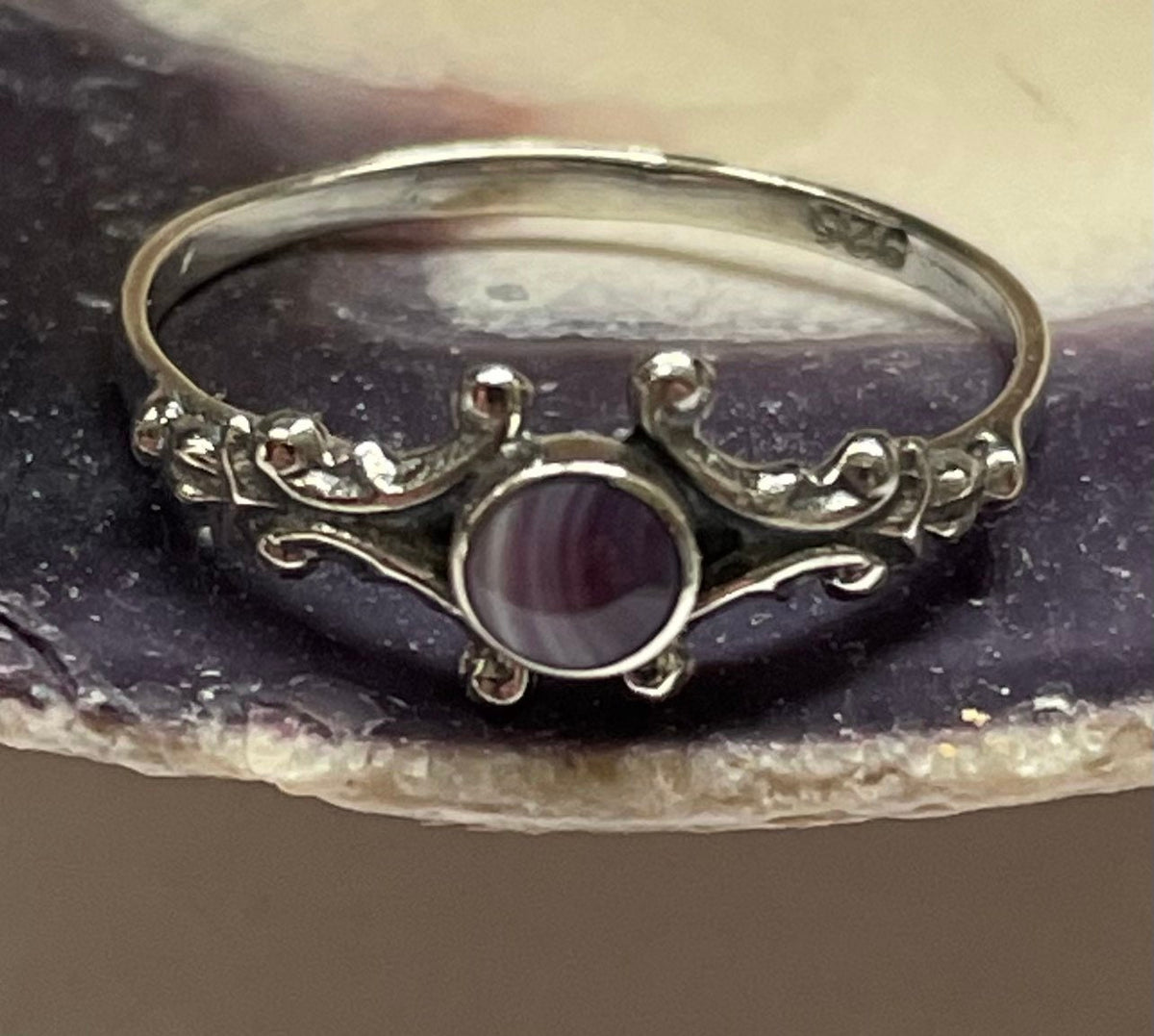R1006 Sterling Silver Wampum Ring