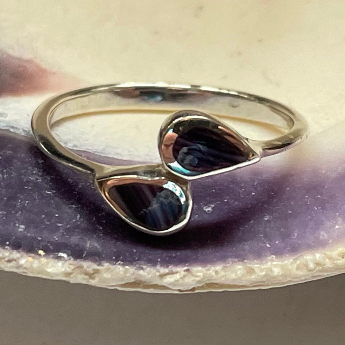 R1007 Sterling Silver Wampum Ring