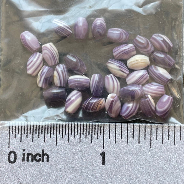 5021 rice 6x4mm purple wampum