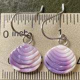 E3161 Quahaug Wampum Natural Earrings Sterling Silver