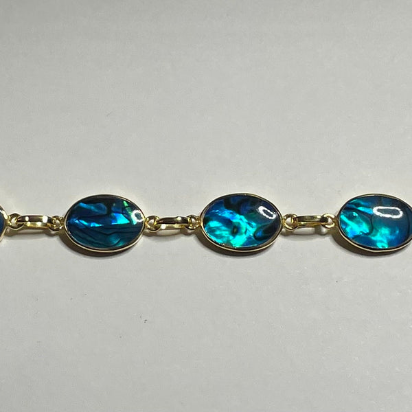 BR1040 Oval Medium 7 Inches Wampum Sterling Silver Bracelet