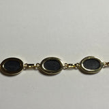 BR1040 Oval Medium 7 Inches Wampum Sterling Silver Bracelet