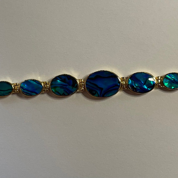 BR1031 Oval Graduated 7.25 Inches Wampum Sterling Silver Bracelet