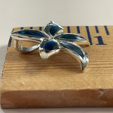P1091 Flower Sterling Silver Wampum Inlay Pendant