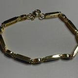 BR1007 Rectangle/Oval 7.5 Inches Wampum Sterling Silver Bracelet
