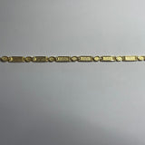 BR1007 Rectangle/Oval 7.5 Inches Wampum Sterling Silver Bracelet