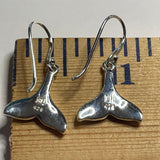 E1221 Whale Tail Wampum Sterling Silver Earrings