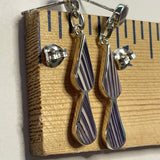 E1014 Double Tear Wampum Sterling Silver Earrings