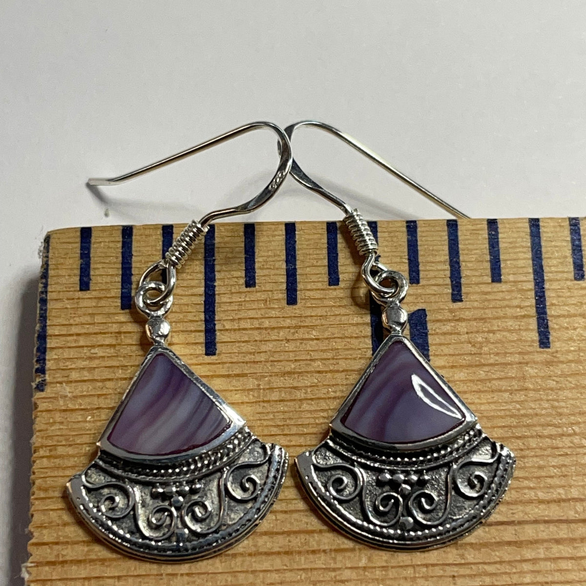 E1058 Fun Fancy Wampum Sterling Silver Earrings