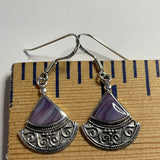 E1058 Fun Fancy Wampum Sterling Silver Earrings